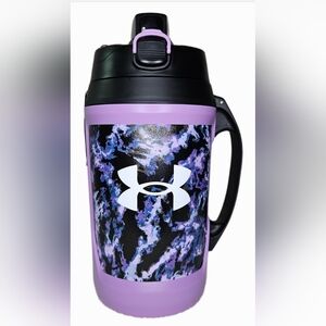 NWT Under Armour Insulated Playmaker Sport Water Jug 64 oz Purple Dyed Map